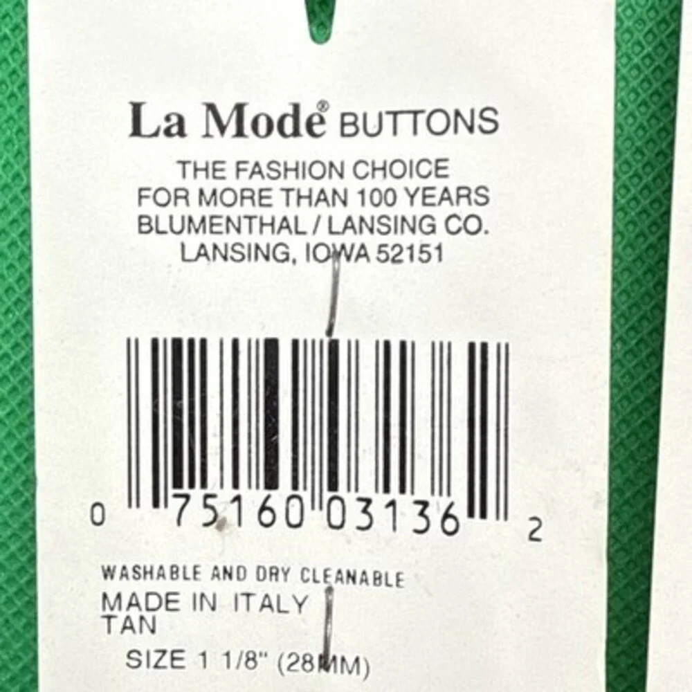 LA MODE Large Brown Faux Leather 4 Round Buttons 1-1/8